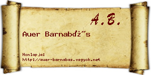 Auer Barnabás névjegykártya