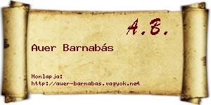 Auer Barnabás névjegykártya